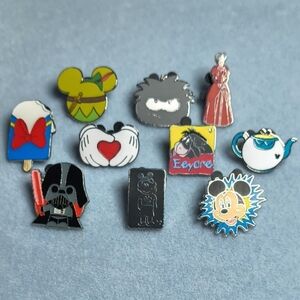 Disney Character Enamel Trading Pins Lot Of 10 Assorted